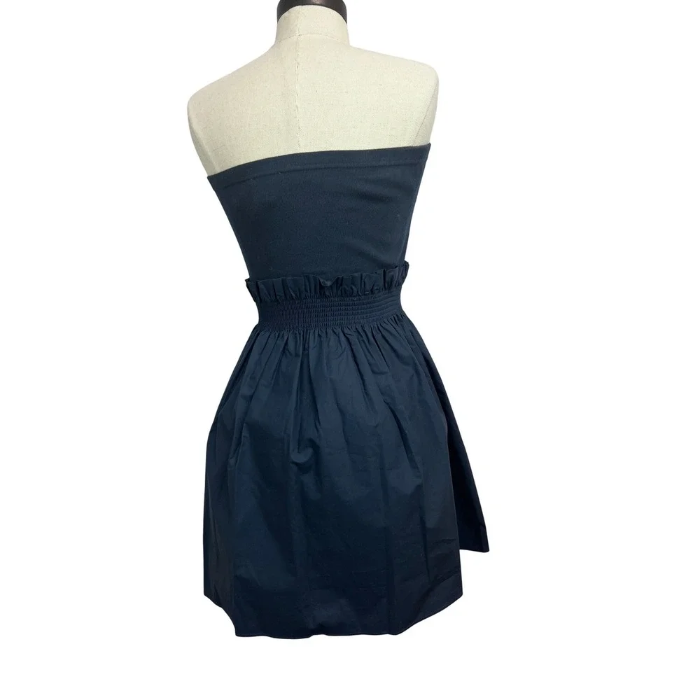 Sundays Tube Dress Women S Navy New Strapless Paperbag‎ Waist Anthropologie